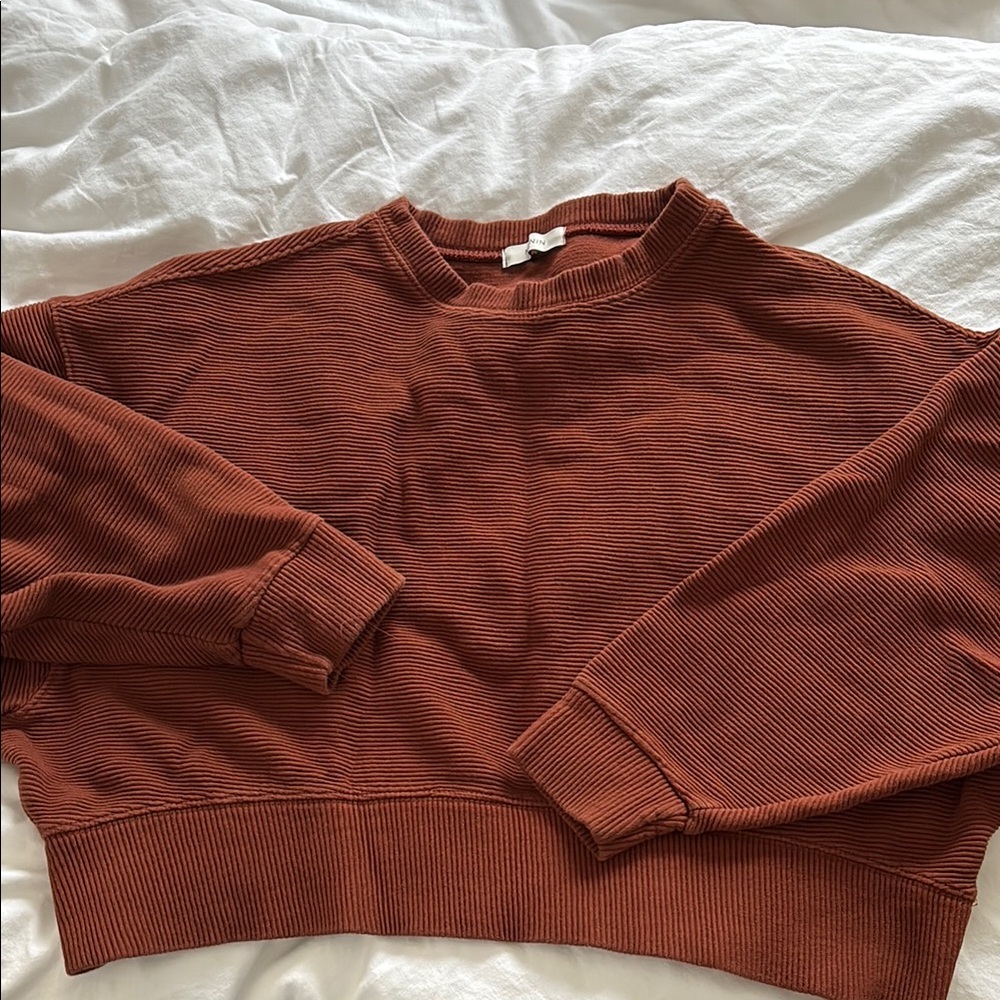 Na Nin Rust Ribbed Knit Sweatshirt